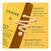Caudalie Vinosun Protect SPF50 stylized swatch with key benefits listed