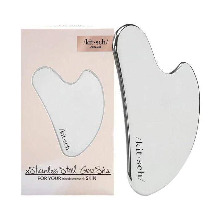 Kitsch Stainless Steel Gua Sha next to packaging