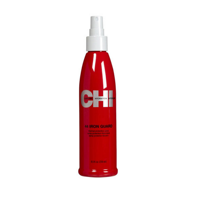 CHI 44 Iron Guard Thermal Protecting Spray with the power of ceramic provides superior heat protection from the inside out against styling and finishing damages from the hottest heat tools