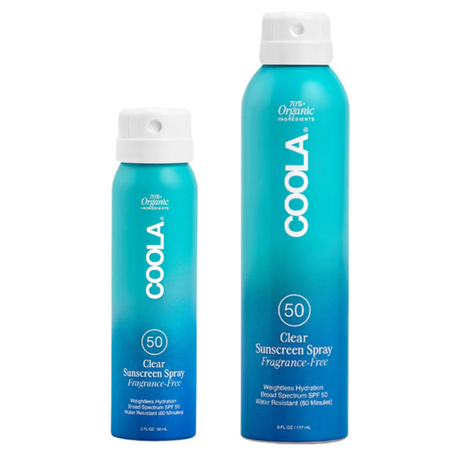 Coola Classic Sunscreen Spray SPF 50 Fragrance Free both available sizes 