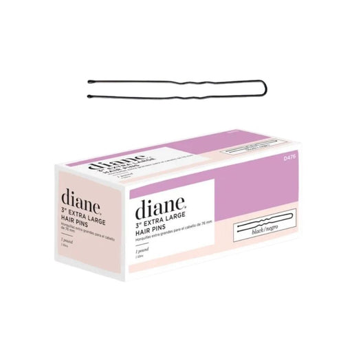 Diane 3" Black Extra Large Hair Pins box with one pin above box