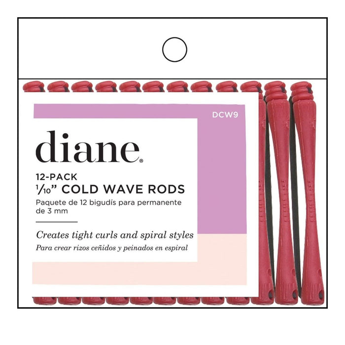 Diane Cold Wave Rods 1/10" Red - 12 Pack