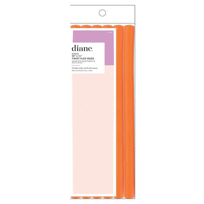 Diane Twist Flex Rods (10" x 5/8") Orange - 6 Pack