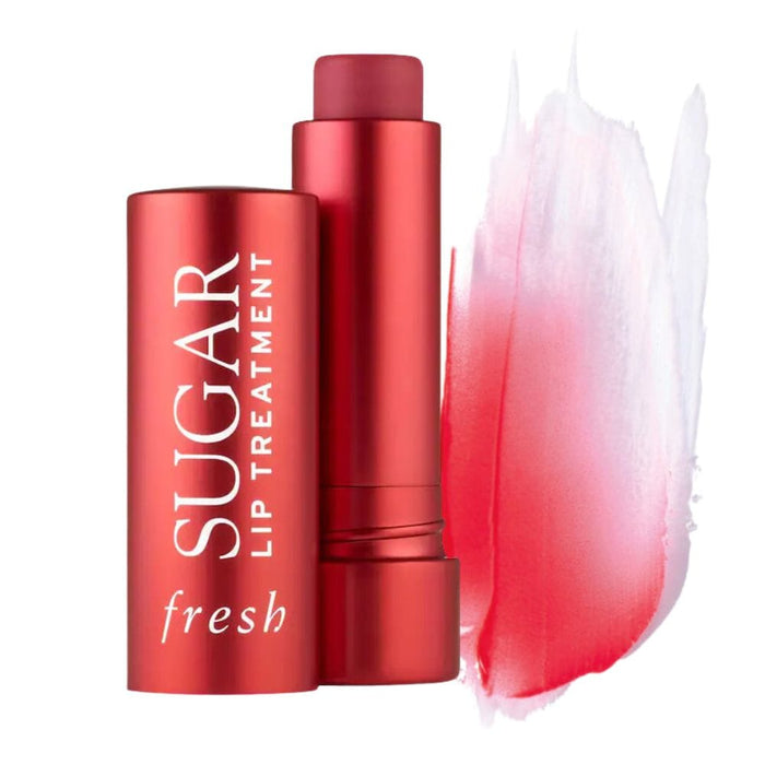Fresh Sugar Lip Balm Coral with swatch next to product