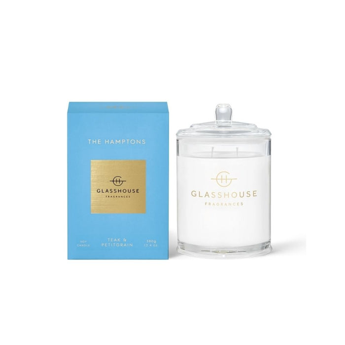 Glasshouse Fragrances The Hamptons Soy Candle Teak & Petitgrain 13.4oz 