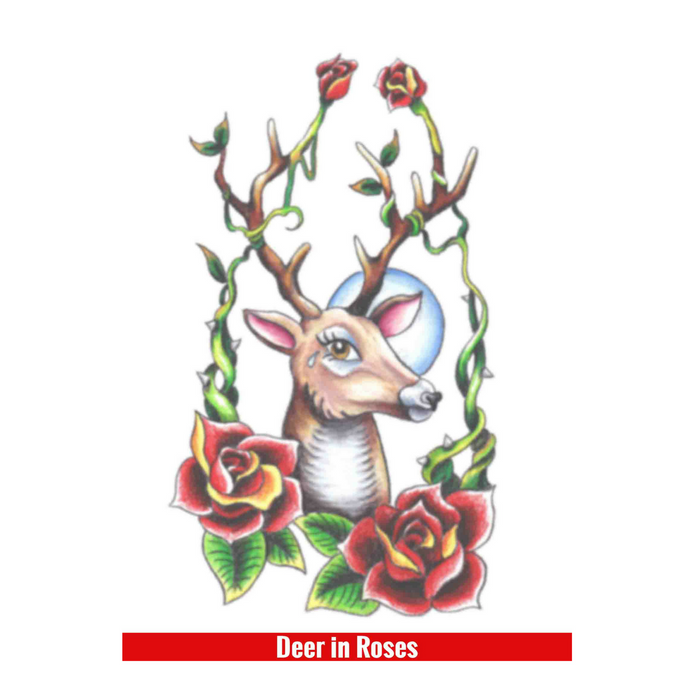 Hook Up Tattoos Deer In Roses