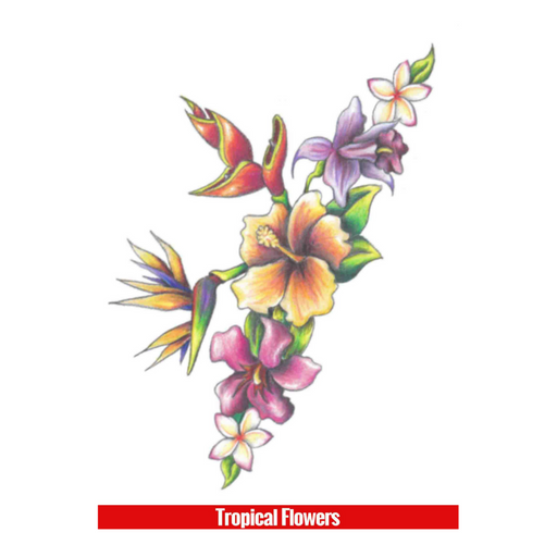 Hook Up Tattoos Tropical Flowers