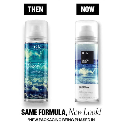 IGK Beach Club Touchable Texture Spray 5oz then and now