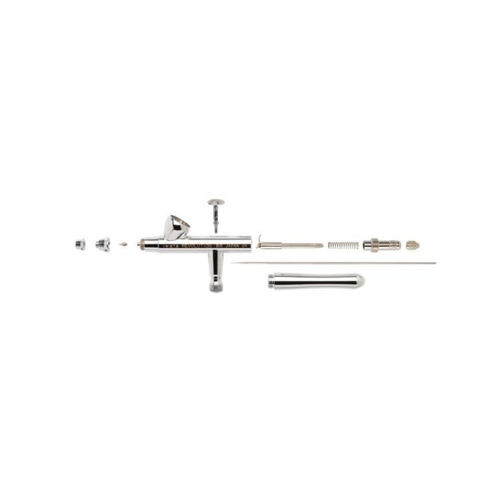 Iwata Revolution HP-BR Gravity Feed Dual Action Airbrush Parts Separated 