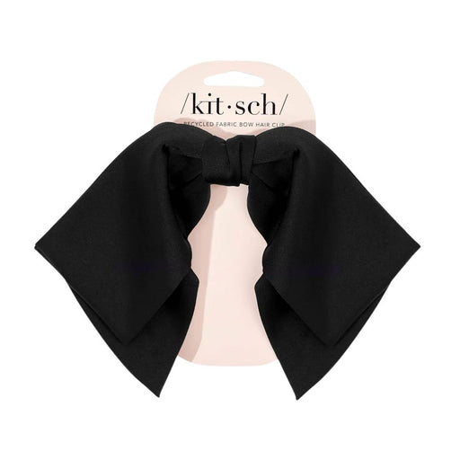Kitsch Recycled Fabric Bow Hair Clip black