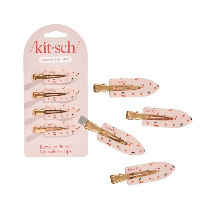 Kitsch Creaseless Clips 4 Count Cherry Print