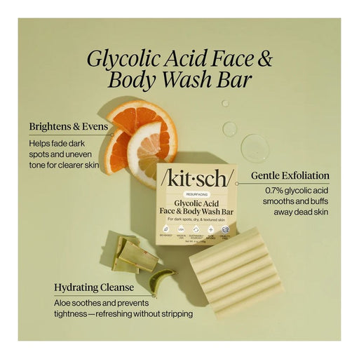 Kitsch Glycolic Acid Resurfacing Face and Body Wash Bar perks of use