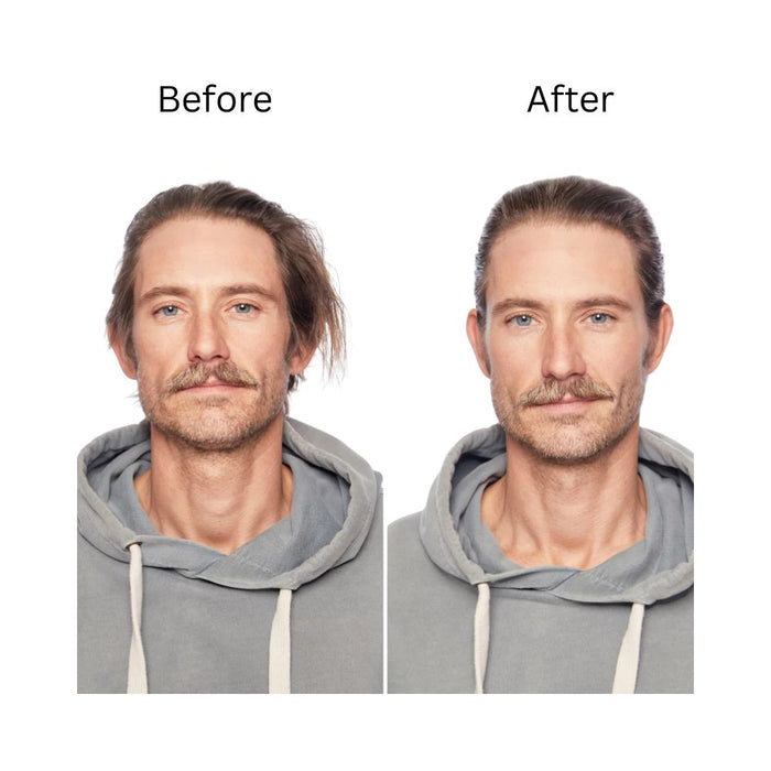 Kitsch Hair Wax Stick before and after use on male 