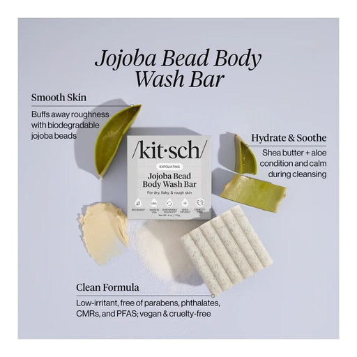 Kitsch Jojoba Bead Exfoliating Body Wash Bar Perks of use / product