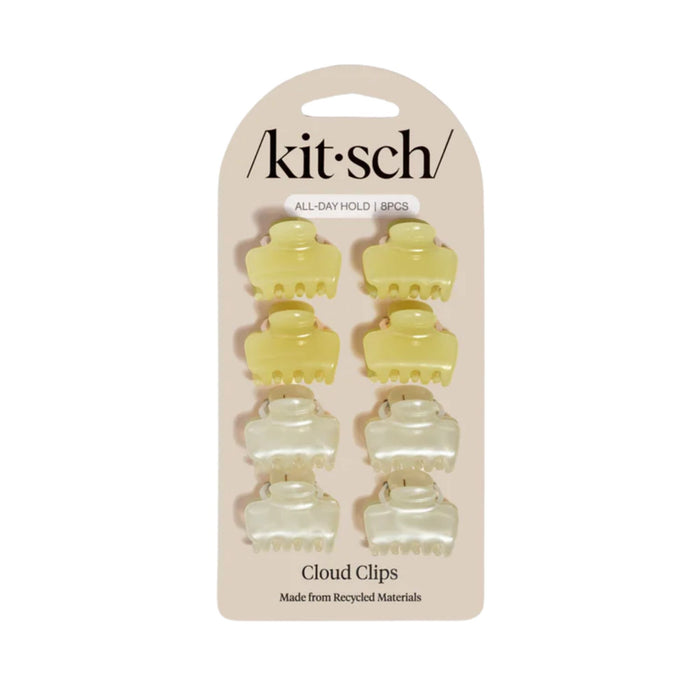 Kitsch Mini Cloud Clip 8 Count - Pearlized Cream & Butter Yellow Jelly