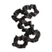 Kitsch Satin Sleep Scrunchies Black 5 count spread out in an 'S' shape