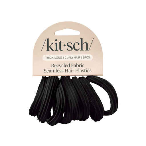 Kitsch Seamless Hair Elastics 8 Count - Black