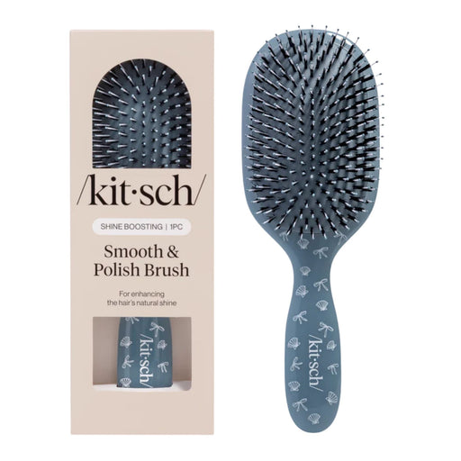 Kitsch Smooth & Polish Brush Coastal Blue print—brush and packshot