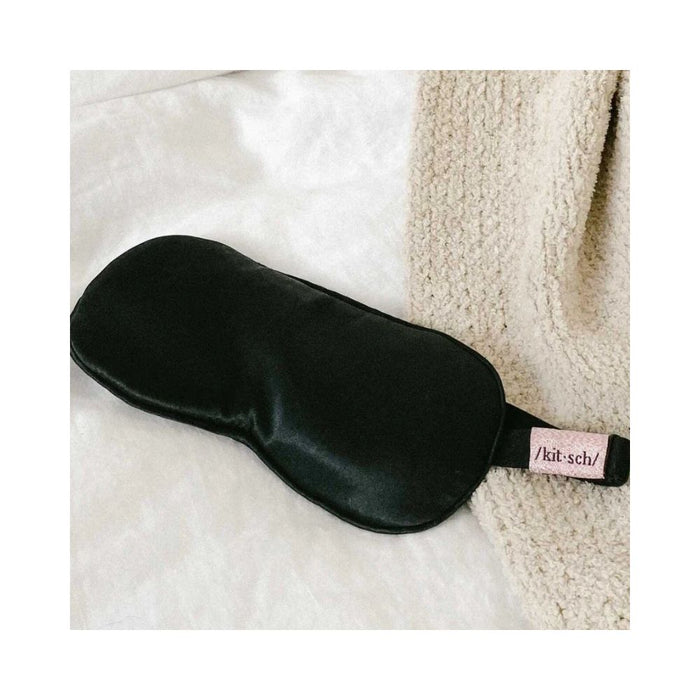 Kitsch Lavender Weighted Satin Eye Mask on blankets