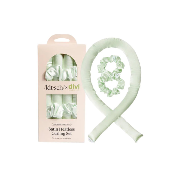 Kitsch x Divi Satin Heatless Curling Set Seafoam