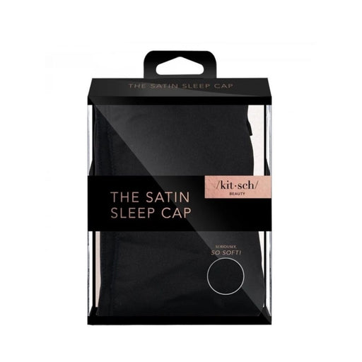 Kitsch Satin Sleep Cap Black Packaging 