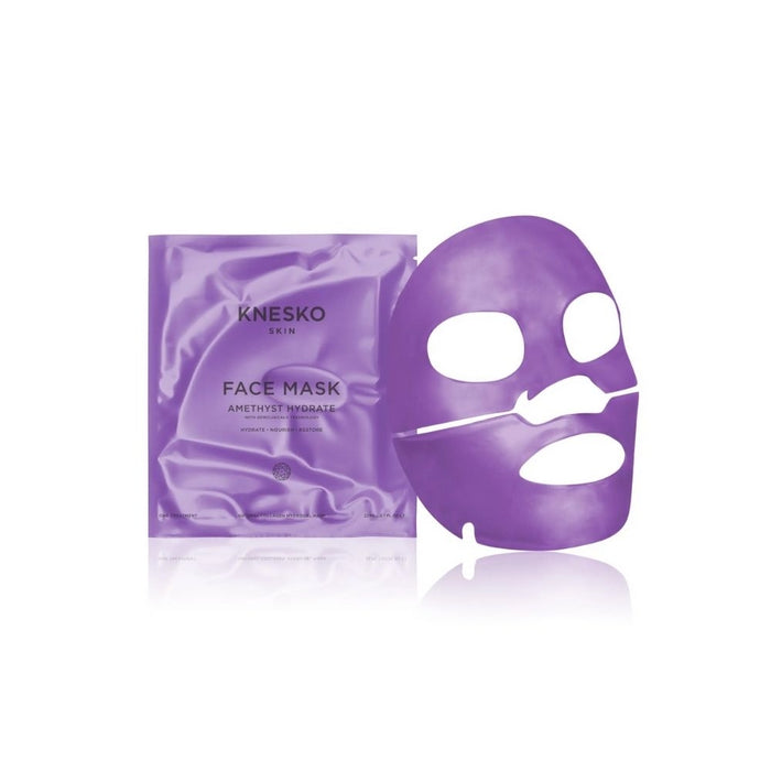 Knesko Skin Amethyst Hydrate Collagen Mask & Amethyst Gemstone Roller Set fac mask 