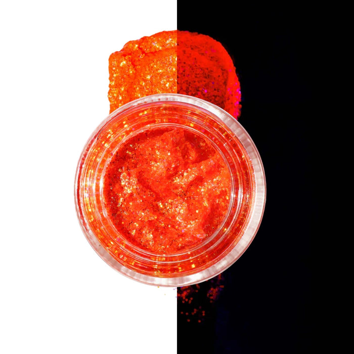 Lemonhead LA Glowjam UV Commando orange with split swatch behind