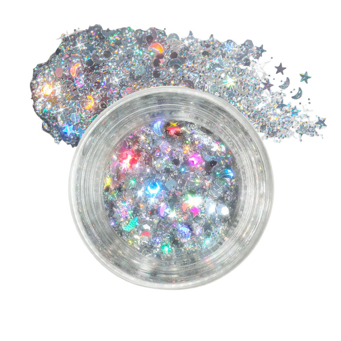 Lemonhead LA Spacejam Ultra Luxe Glitter Balm Midnight Society with swatch