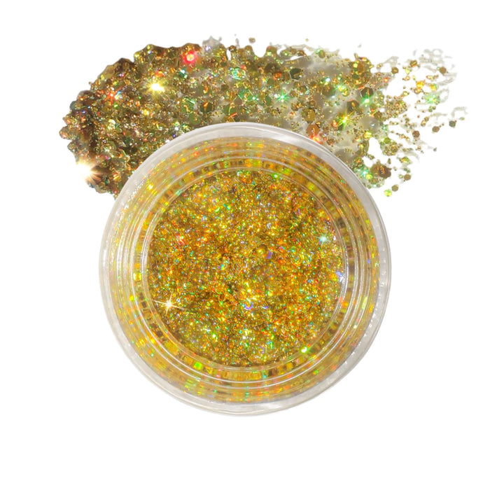 Lemonhead LA Spacejam Ultra Luxe Glitter Balm Rainbow Road with swatch