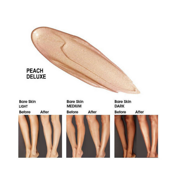 Melanie Mills Hollywood Gleam Body Radiance Peach Deluxe Leg Swatches