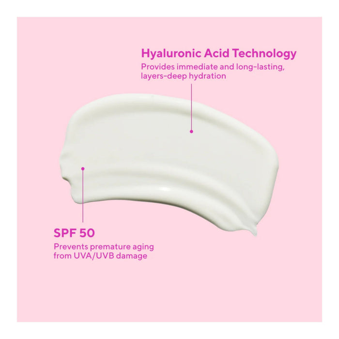 Murad Superactive Moisturizer SPF50: Hydrating key ingredients and their benefits around product swatch