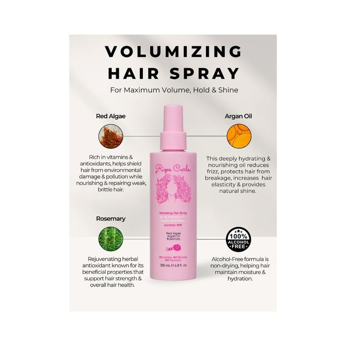 Rizos Curls Volumizing Hair Spray Infographic