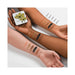 Stila Pocket Play Eye Shadow Palette Wild Flowers swatches on arms of different skin tones. Names for each color to the side.