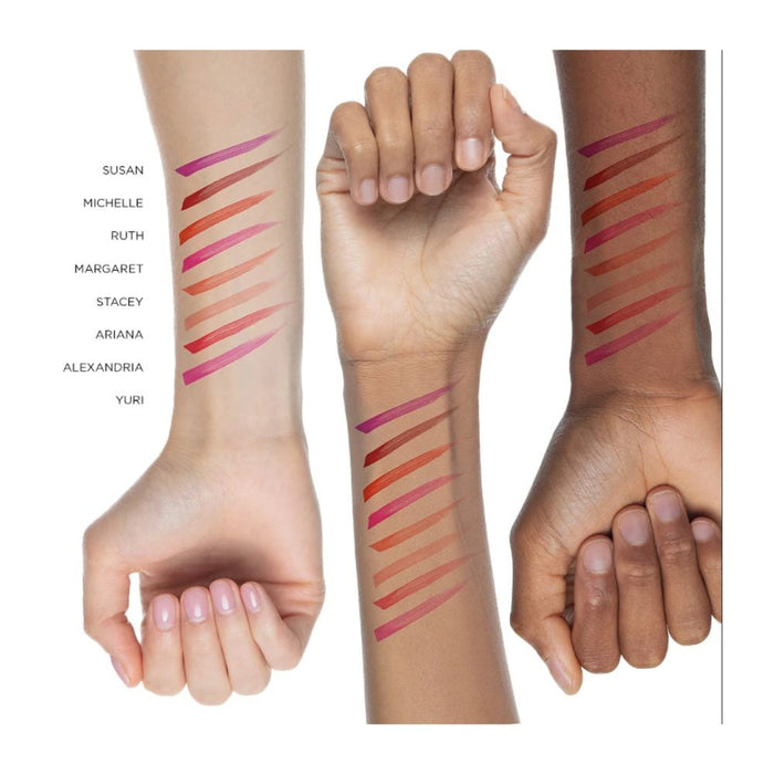Stila Calligraphy Lip Stain Swatches on arms