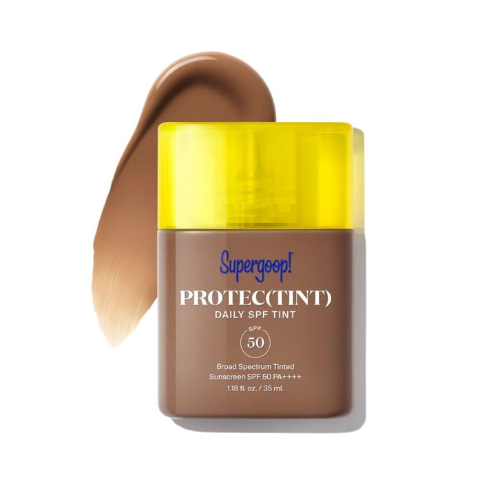 Supergoop! Protec(tint) Daily SPF50 Tint 42C Medium-Deep Cool with swatch
