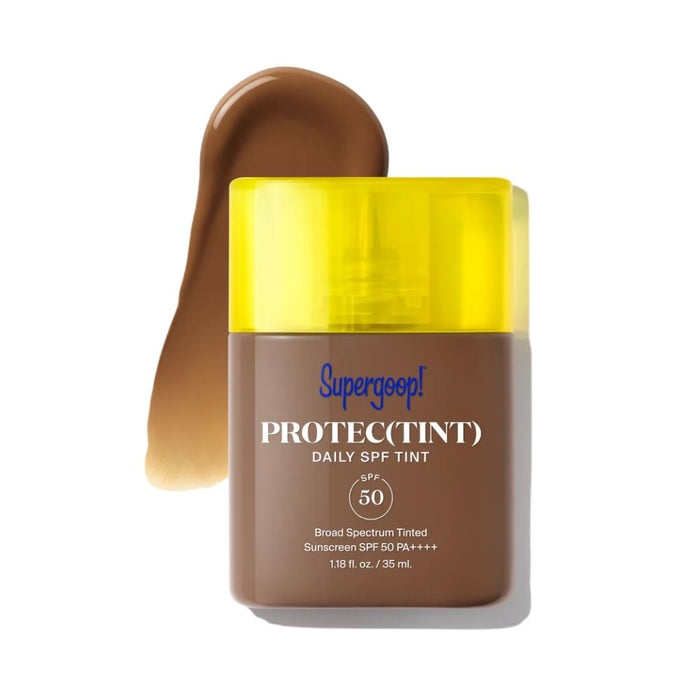 Supergoop! Protec(tint) Daily SPF50 Tint 46N Deep Neutral with swatch