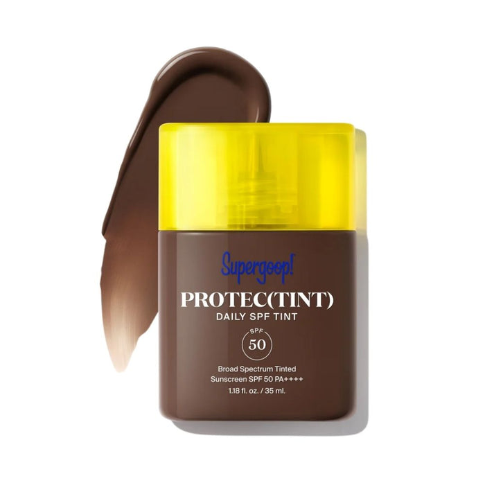 Supergoop! Protec(tint) Daily SPF50 Tint 58W Very Deep Warm with swatch