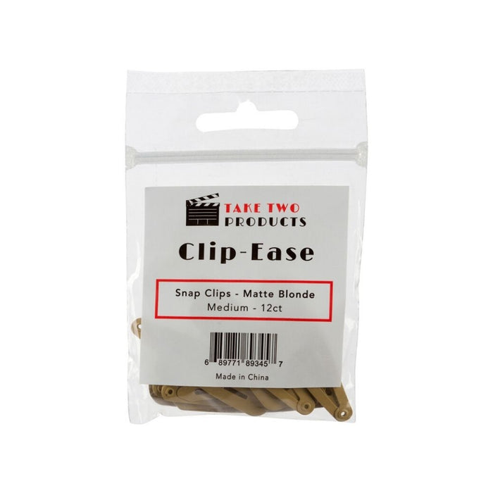 Take Two Products Clip-Ease Snap Clips Matte Blonde 12ct. Medium