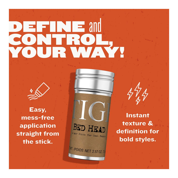 TIGI Bed Head Hair Wax Stick benefits of use text 
