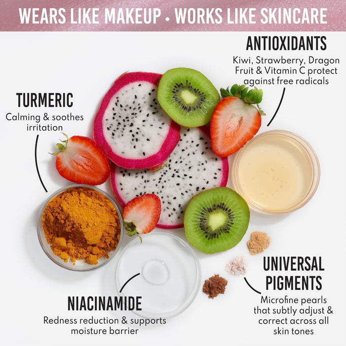 Danessa Myricks Yummy Skin Glow Serum Key Ingredients stylized infographic