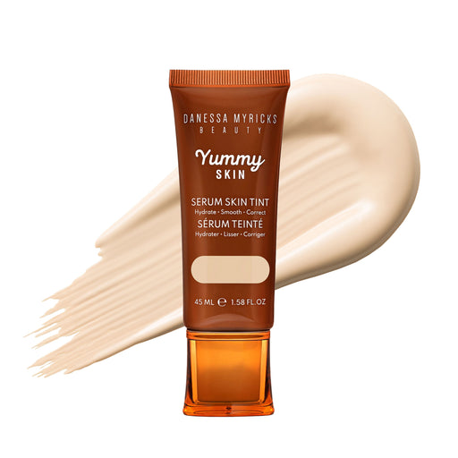 Danessa Myricks Yummy Skin Serum Skin Tint with 1 swatch behind