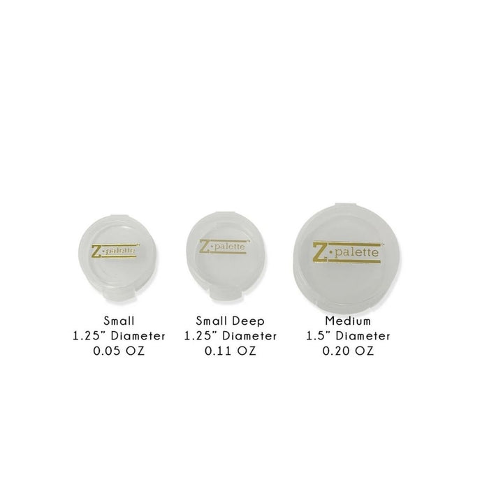 Z Palette Small Deep Travel Jars 8 Pack Size Chart 